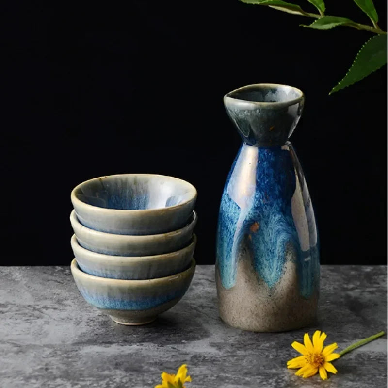 Japanese Vintage Ceramic Sake Pot | Elegant Wine Dispenser