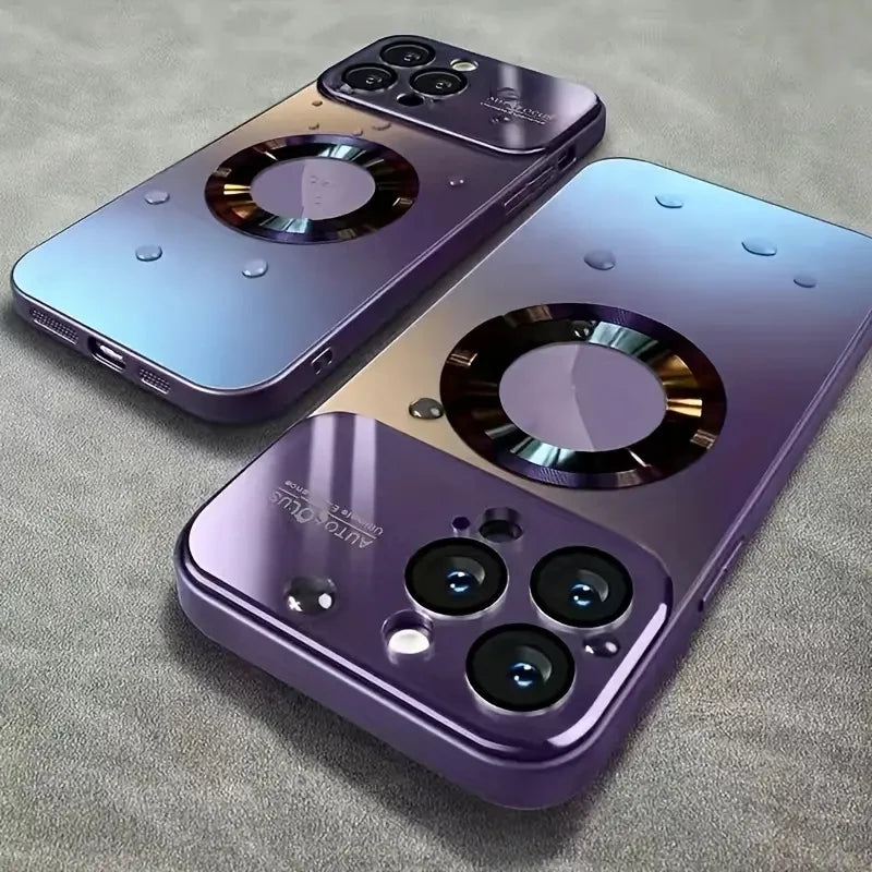 Stylish Titanium Metallic Magnetic Phone Case for iPhone Models