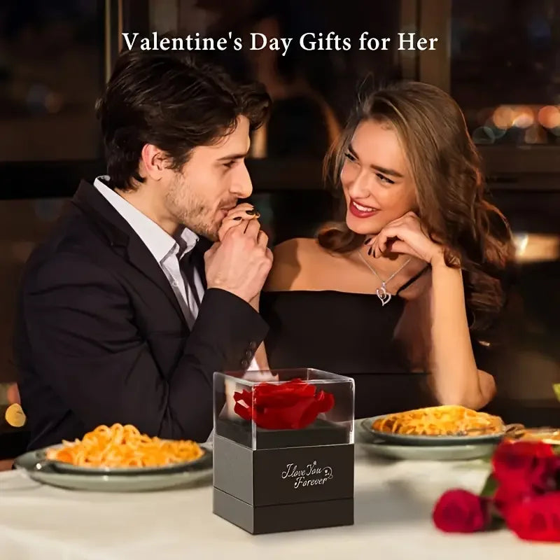 Heart-Shaped Red Rose Necklace | Perfect Gift for Any Occasion