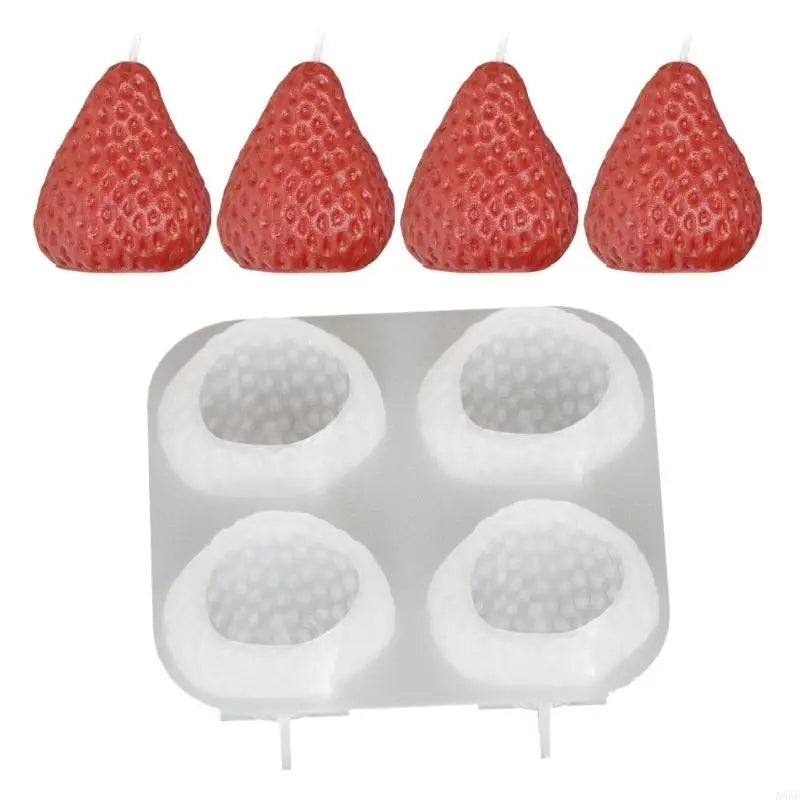 3D Strawberry Aromatherapy Candle Silicone Mold | DIY Gift Maker