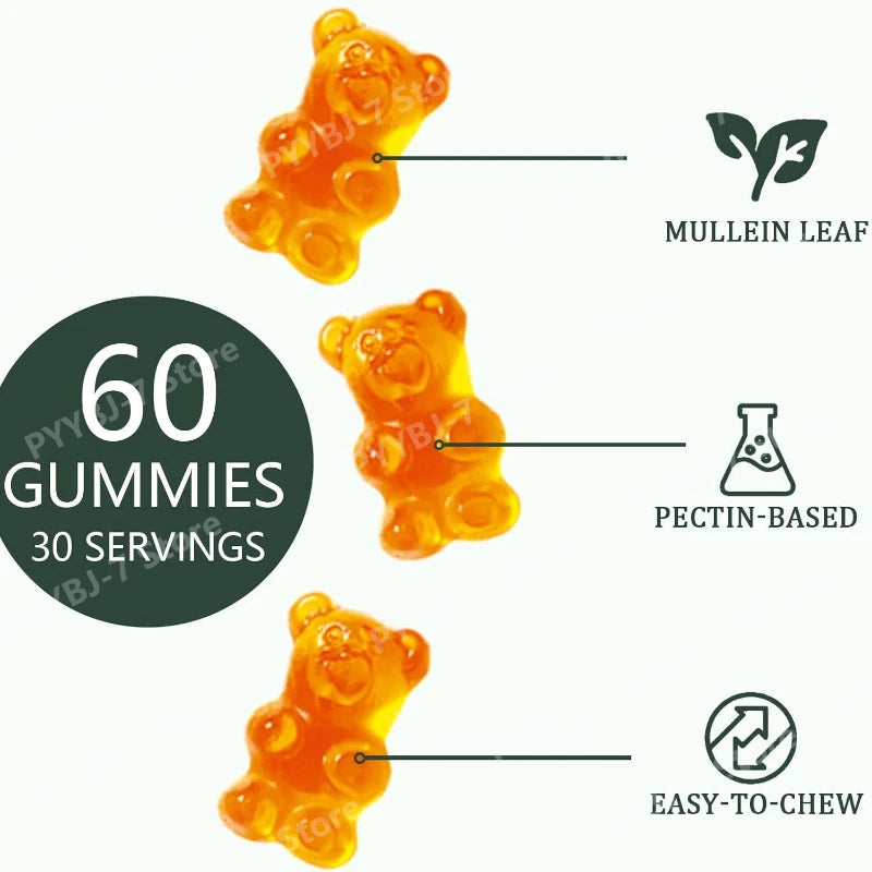 Respiratory Health Mullein Gummies | Pear Flavor Lung Support