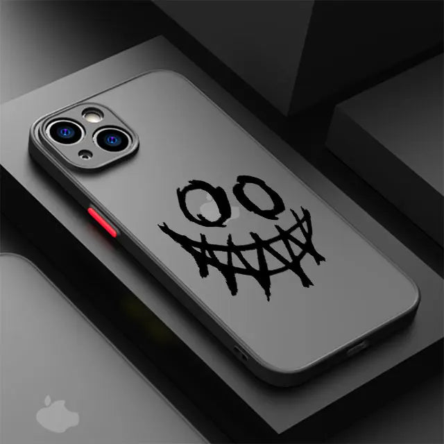 Clear Matte Smiling Devil Phone Case | Shockproof Luxury Cover