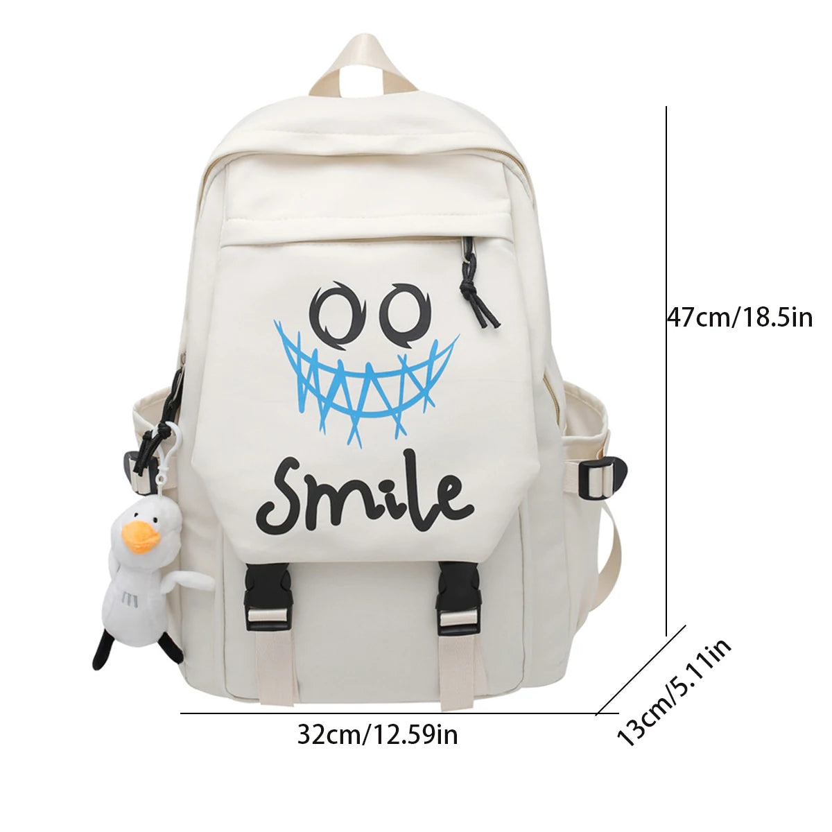 Kawaii Large Capacity Pocket Front Backpack | Stylish School Bag