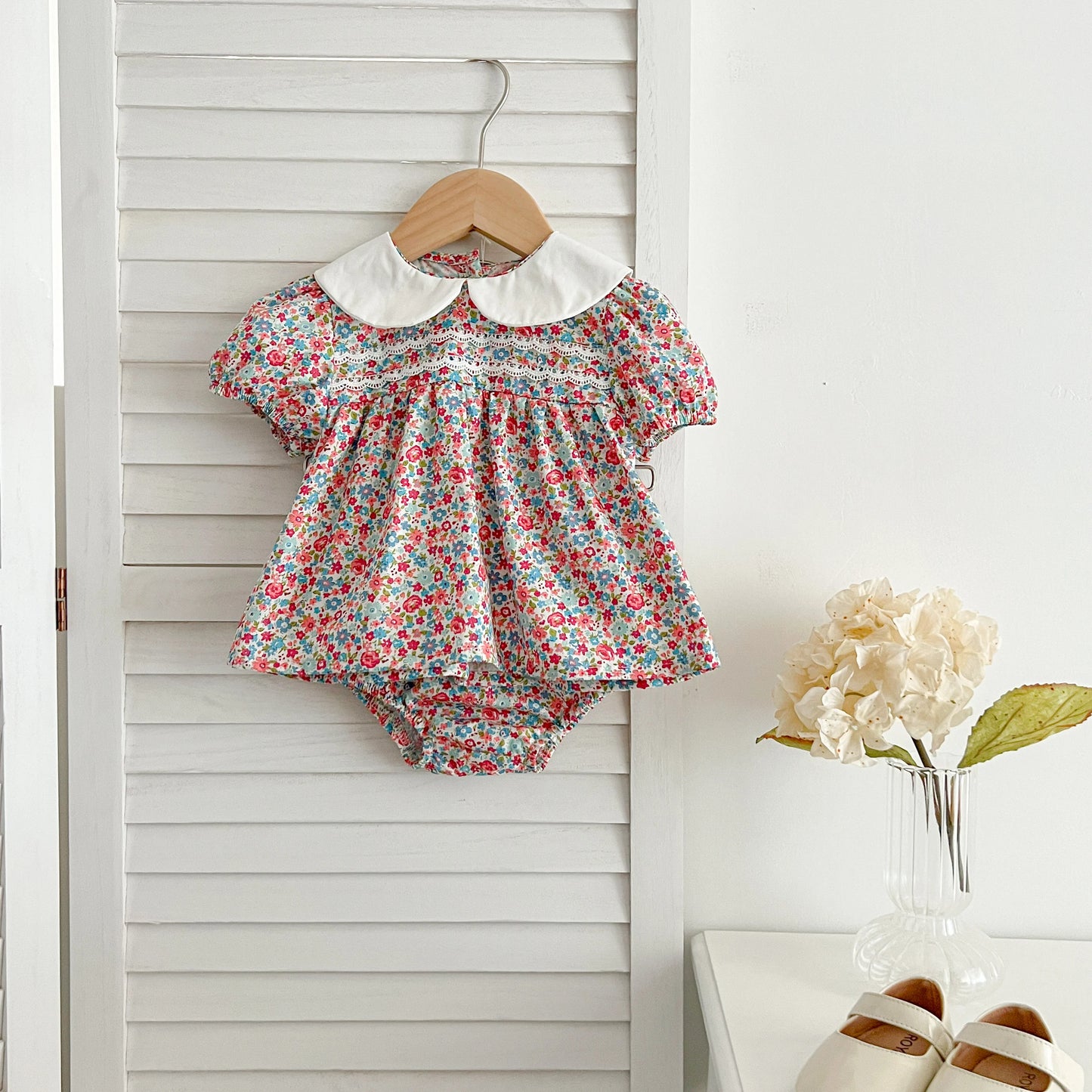 Summer Baby Girls Clothing Set | Floral Puff Sleeve Outfit