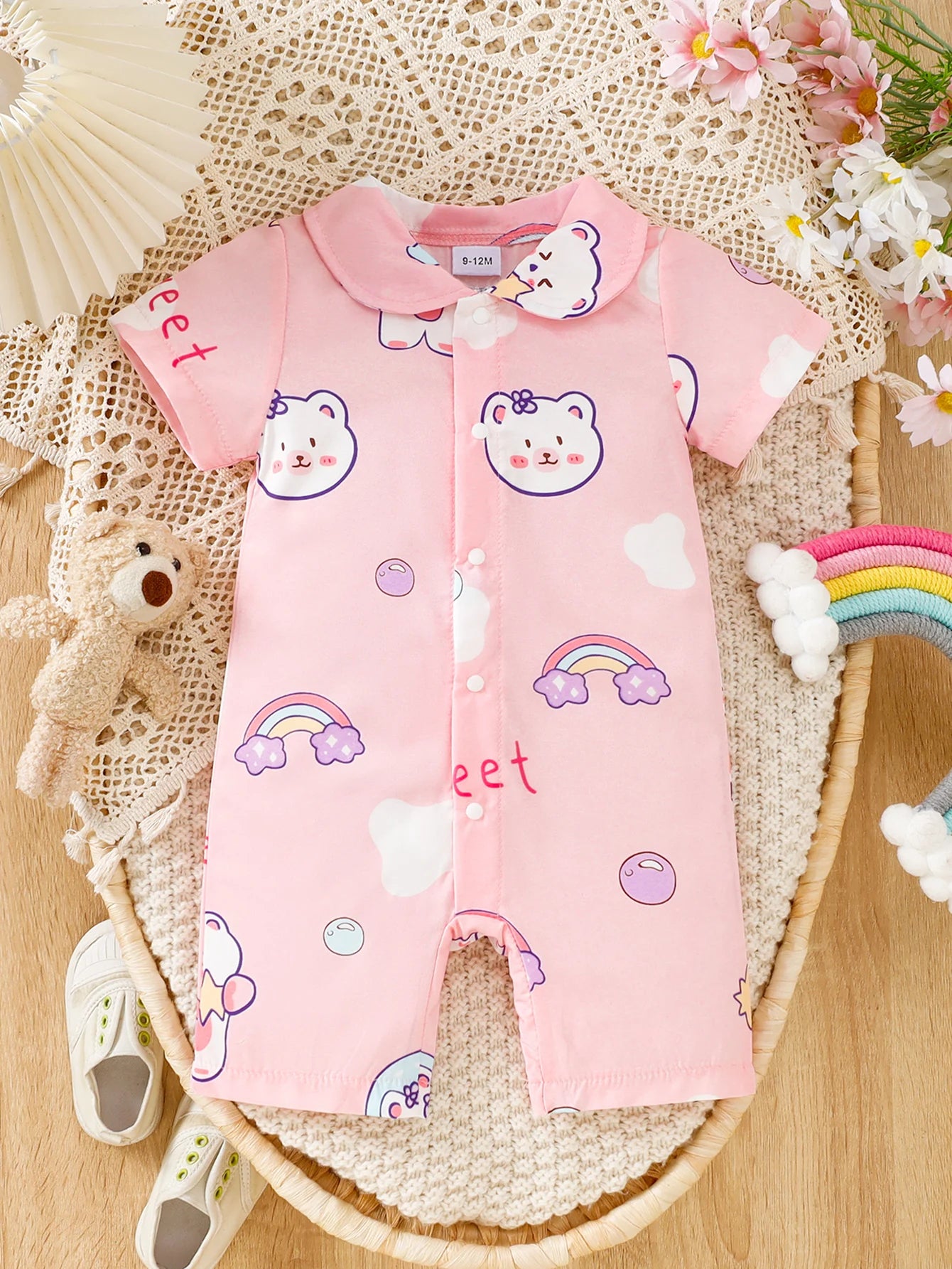 Baby Girl Short Sleeve Cotton Romper | Soft & Cute Daily Wear