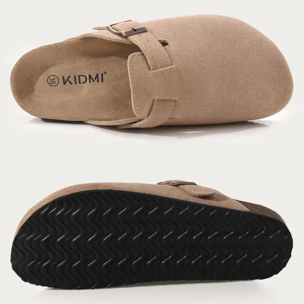 Shevalues Suede Clogs For Women Men Summer Cork Mules Soft Footbed Sandals With Arch Support  New Leisure Fashion Genuine Clogs