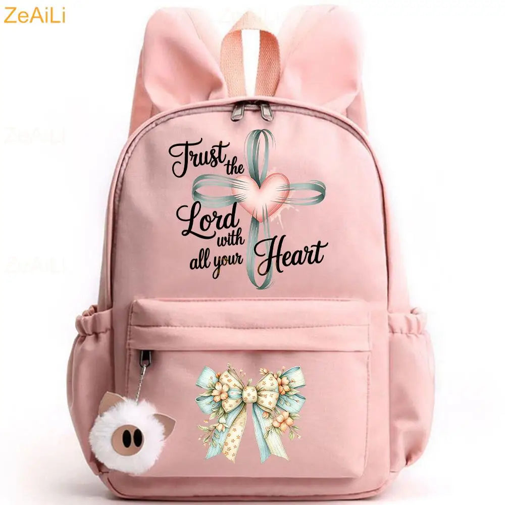 Retro Wolf Head Paw Backpack | Stylish Casual School Rucksack