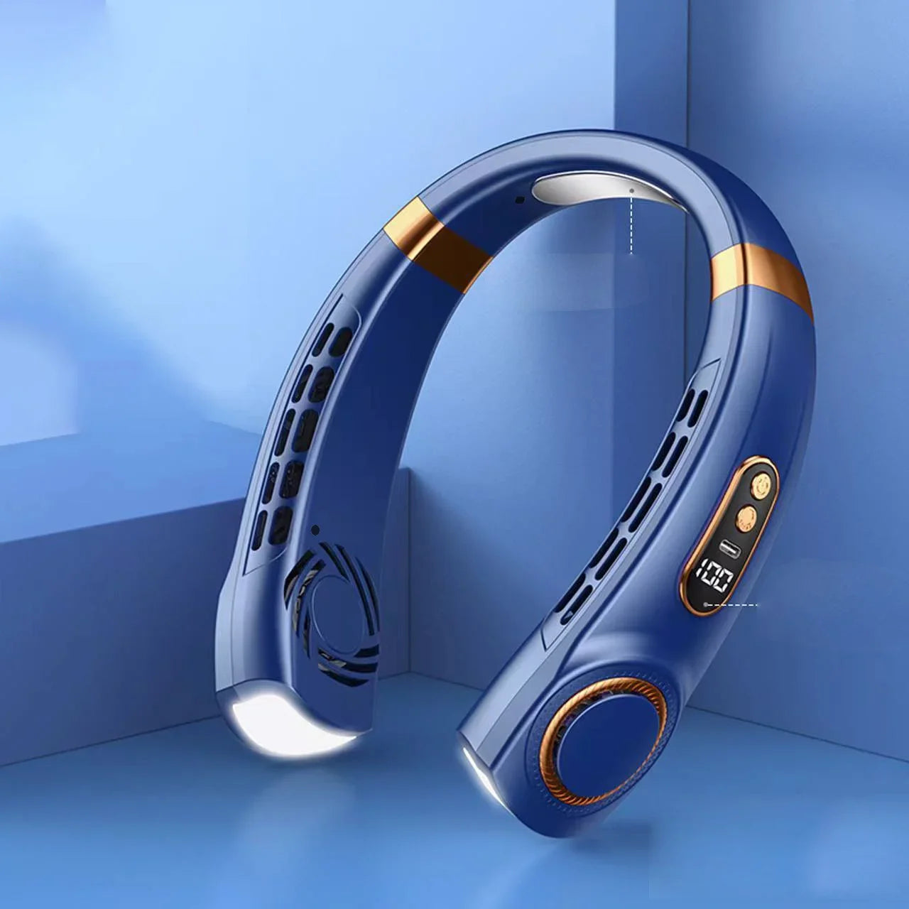 Portable Hands-Free Neck Fan with LED Cooling Plates | USB Rechargeable