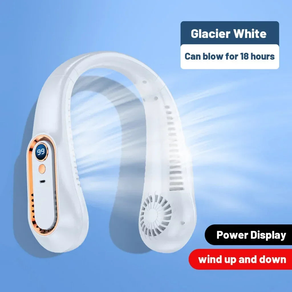 Portable Bladeless Fan | Ultra Quiet USB Charging Neck Fan