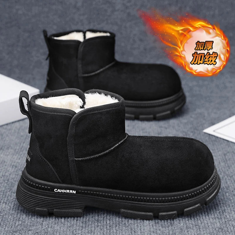 Men's Warm Plush Snow Boots | Cozy Mid-Calf Winter Footwear
