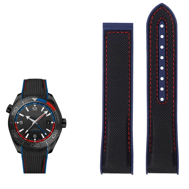 Versatile Nylon Rubber Watchband | Durable Comfort Strap