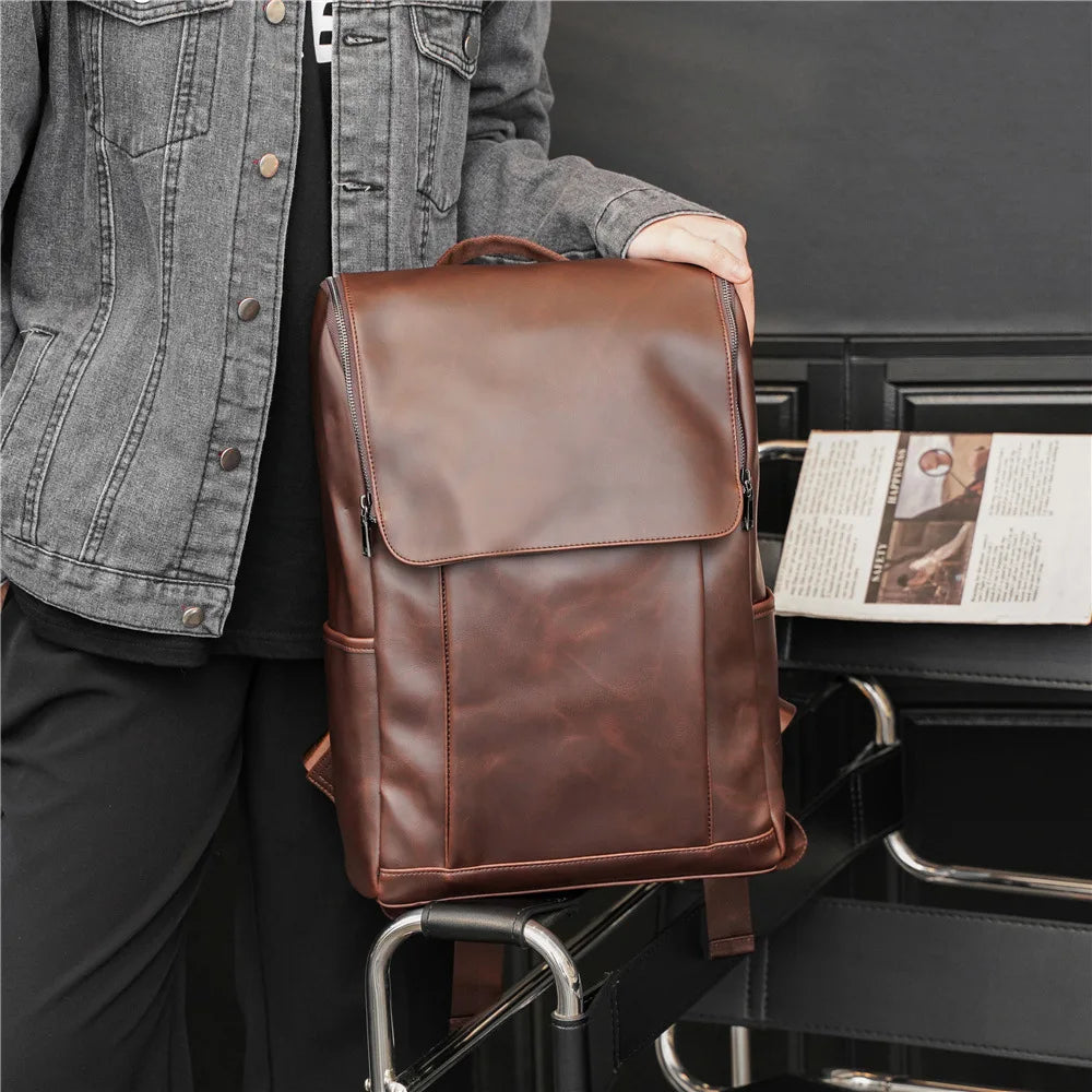 Men's Vintage Leather Backpack | Large Capacity Multifunctional Bag