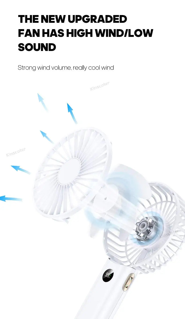 Portable Mini USB Hand Fan | Rechargeable with Night Light