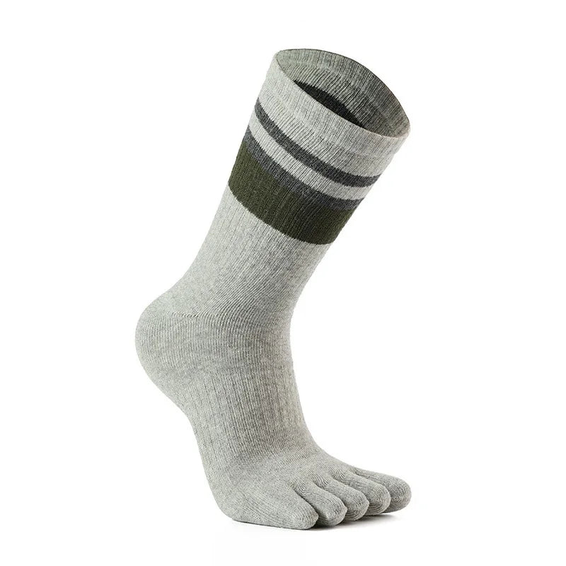 Thick Cotton Striped Winter Toe Socks for Men | Ultimate Warmth