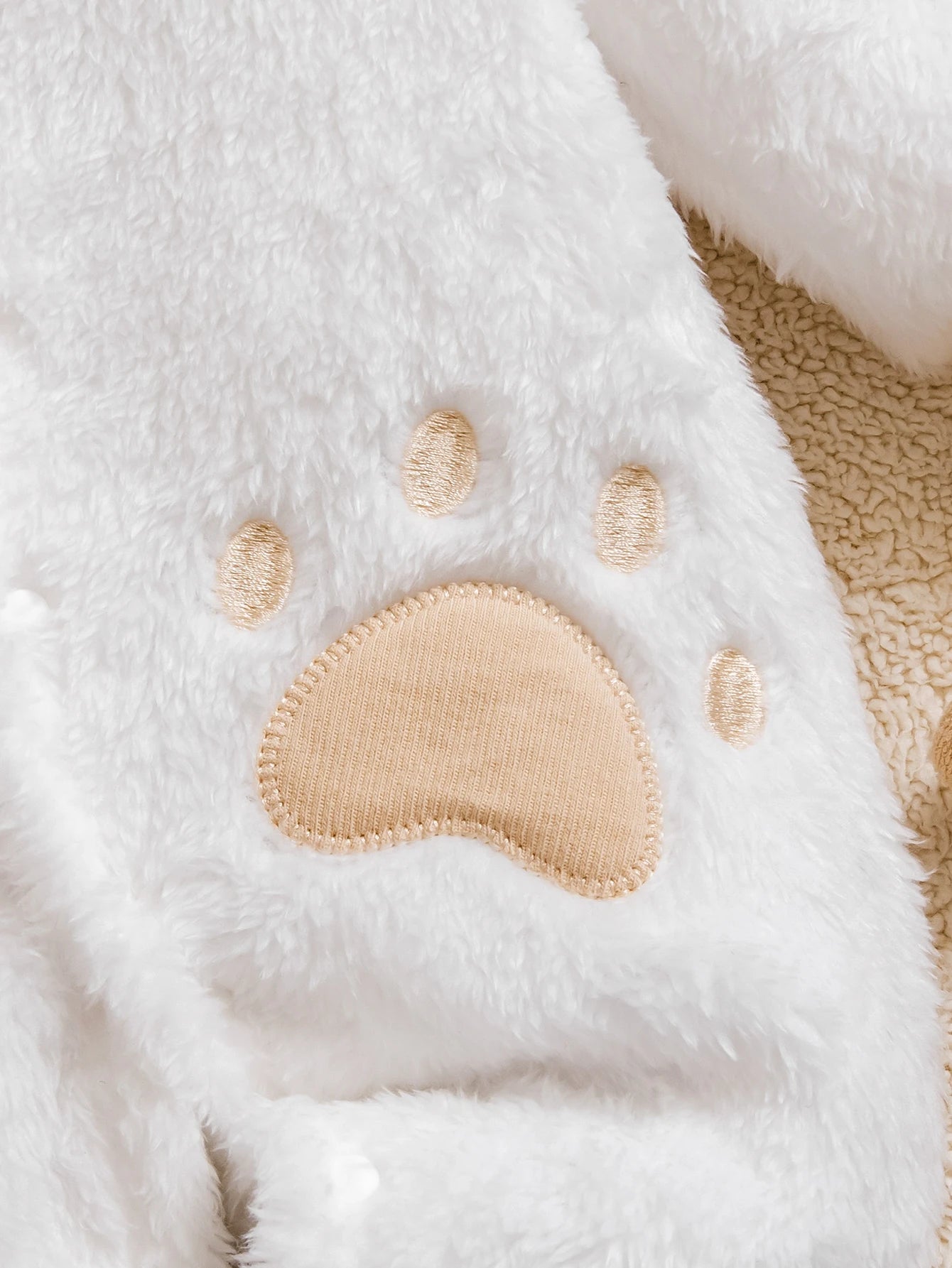 Baby Bear Plush Hooded Jumpsuit | Fleece-Lined Winter Outfit