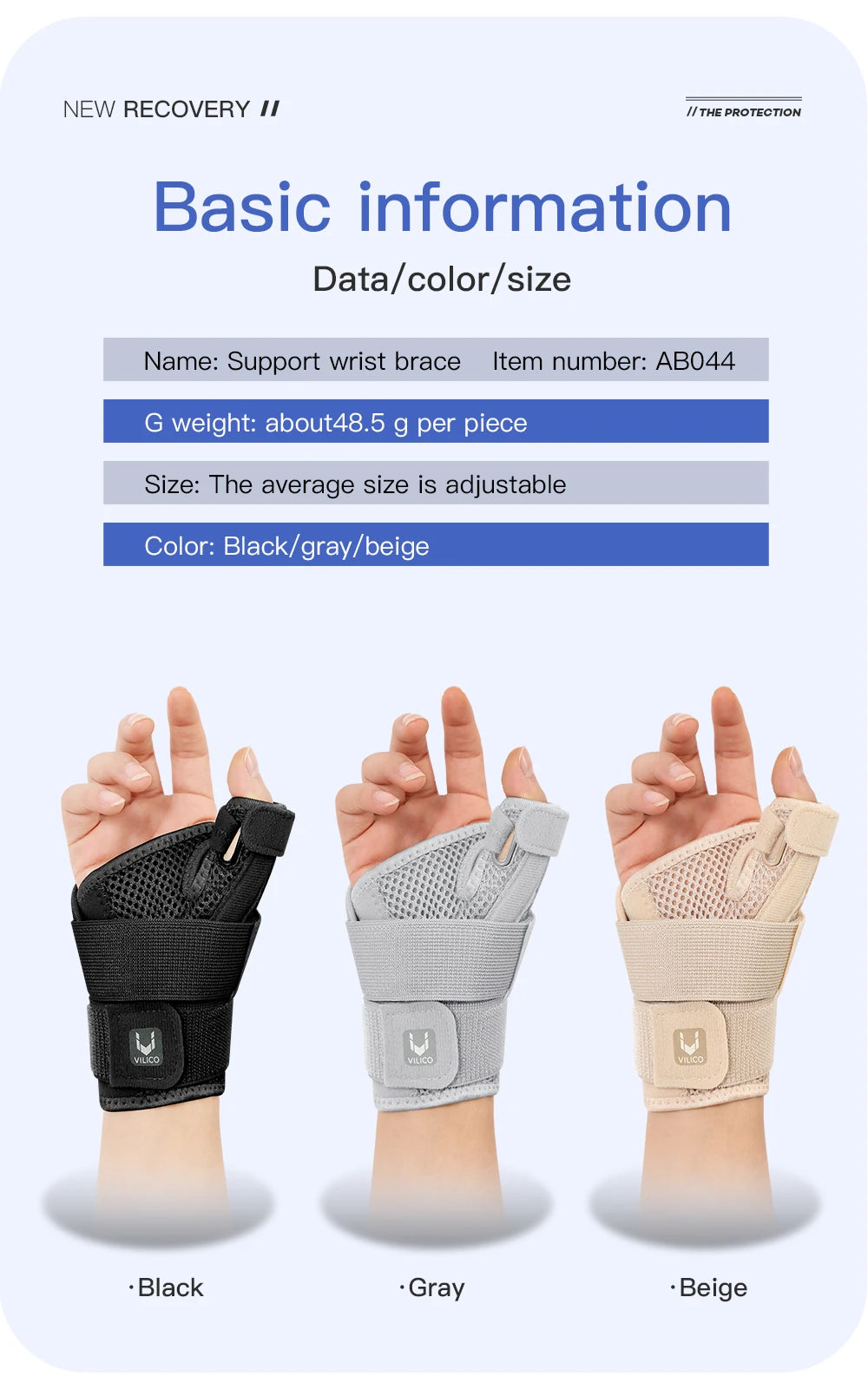 Adjustable Flexible Splint Wrist Thumb Support Brace for Pain Relief