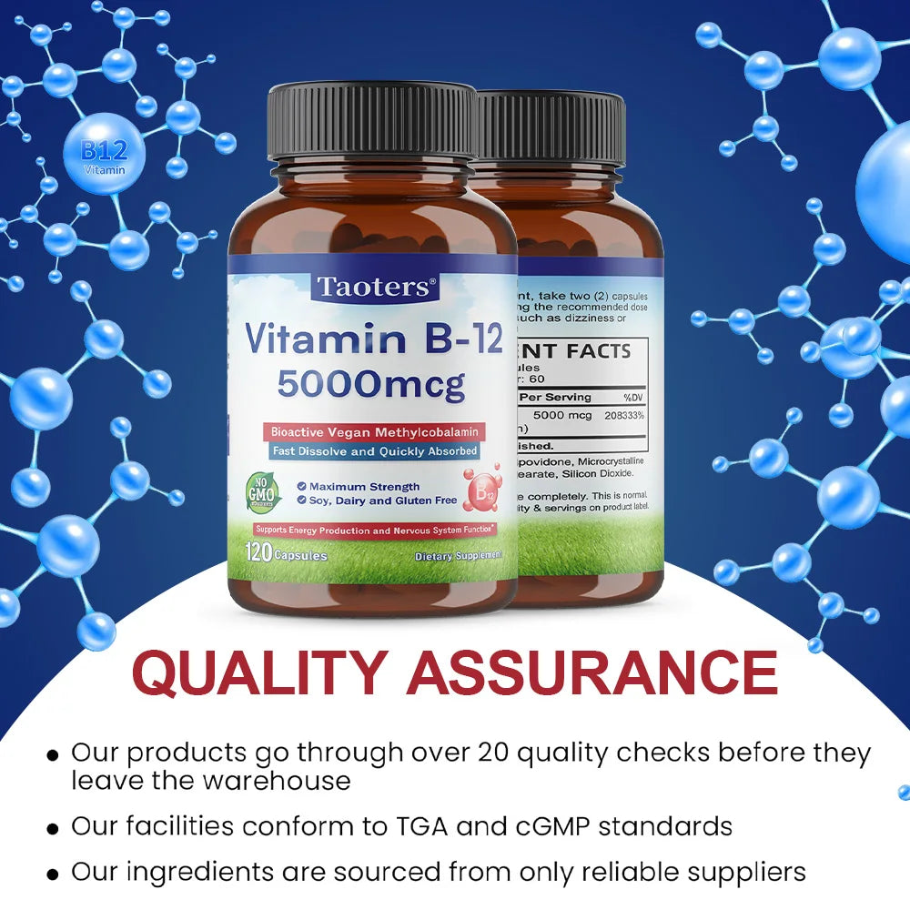Vitamin B12 Capsules 5000 Mcg | Boost Your Energy Naturally