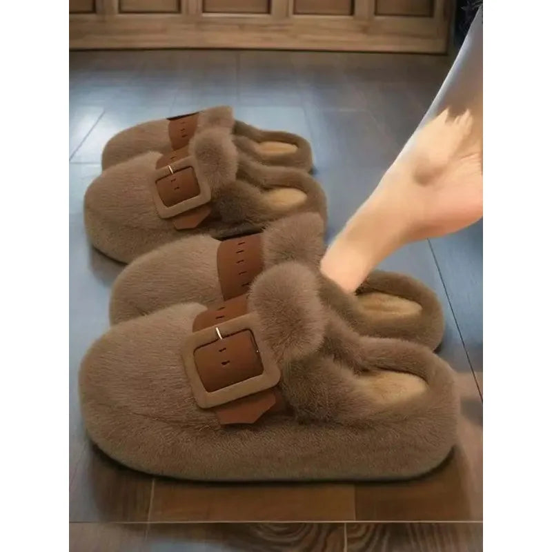Cozy Women's Plush Winter Slippers | Anti-Slip Comfort Shoes