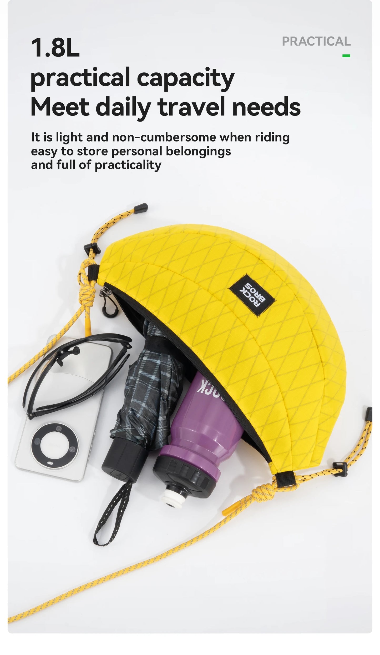 Outdoor Bicycle Bag | 1.8L Banana Shape Bike Bag with Strap