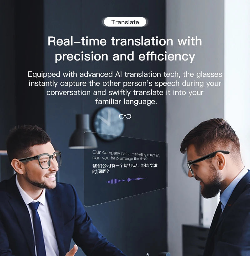 Smart AI Glasses with HD Video, Bluetooth & Music Playback