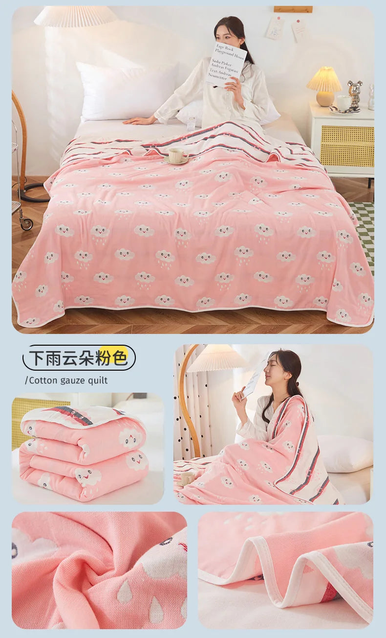 Breathable Summer Quilt | Multi-functional Cotton Towel Blanket