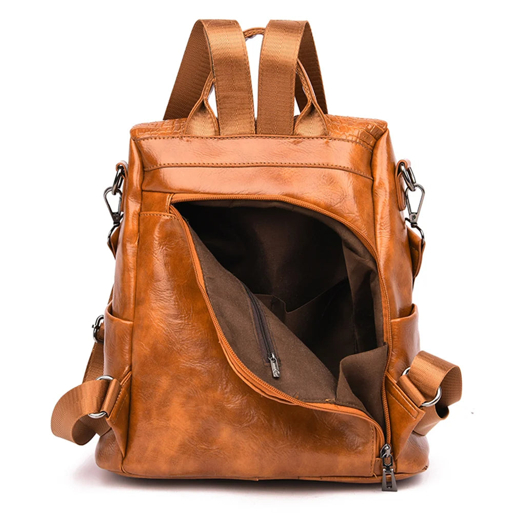 Stylish Anti-Theft Women's PU Leather Backpack | Perfect for Travel