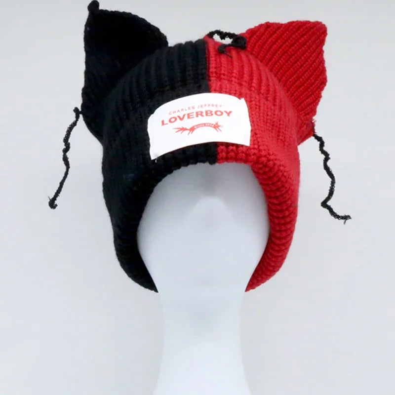 Unisex Long Fox Ears Knitted Beanie | Y2K Bunny Rabbit Hat