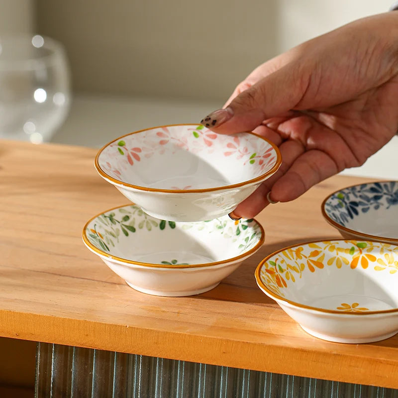 Floral Ceramic Seasoning Dishes - Microwave & Dishwasher Safe