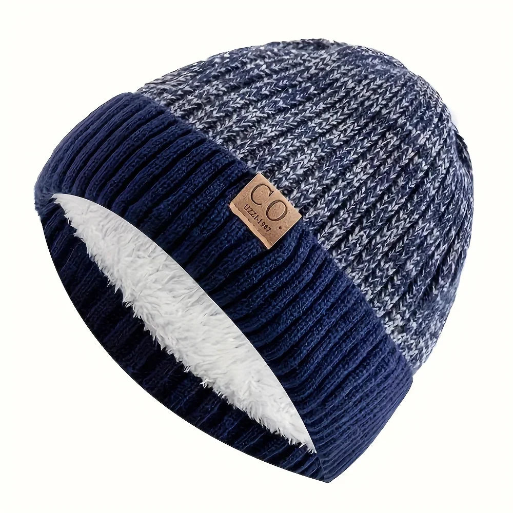 Unisex Warm Lined Knit Beanie | Cozy Brimless Ski Hat for Winter