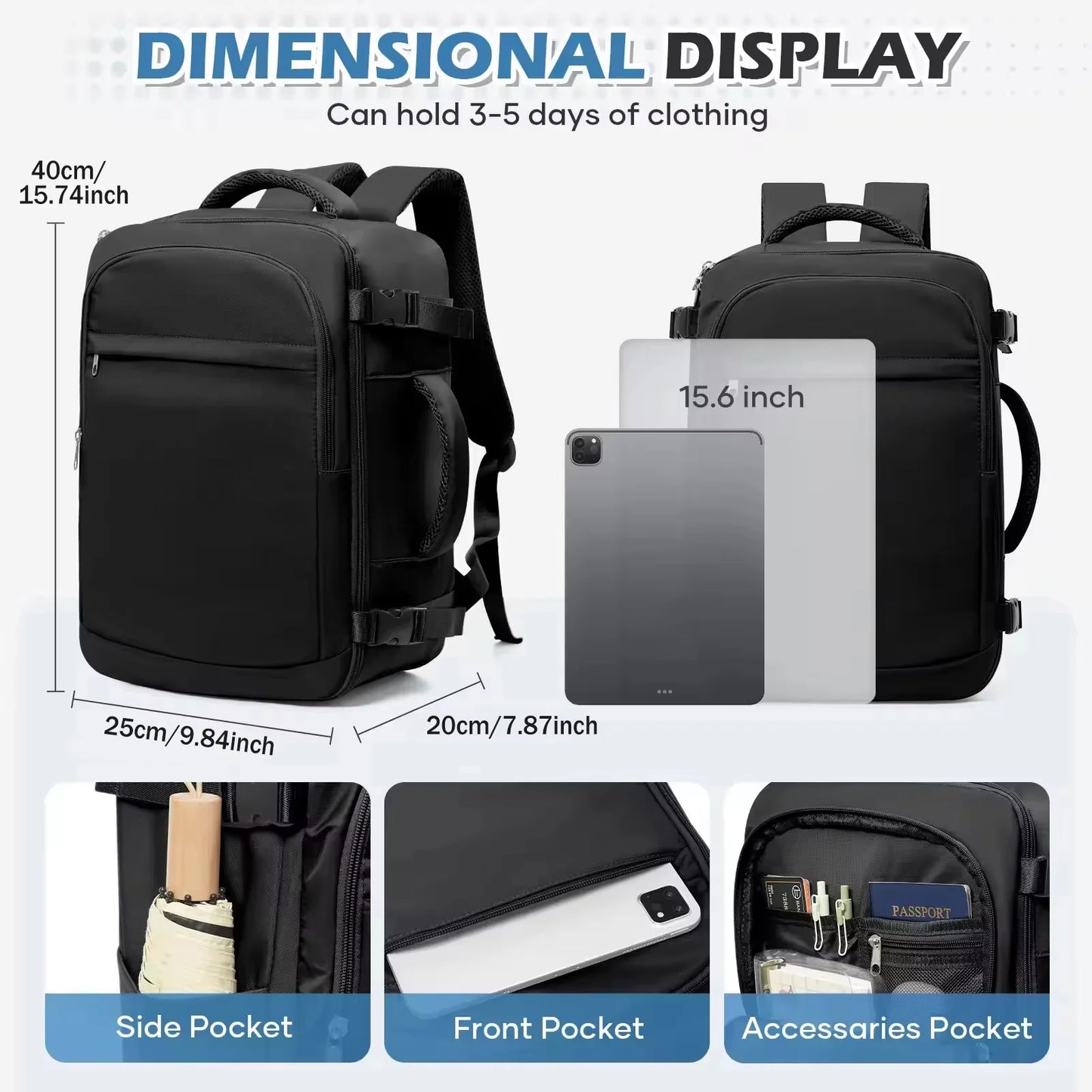 Under Seat Travel Backpack | Convenient Airplane Carry-On Bag