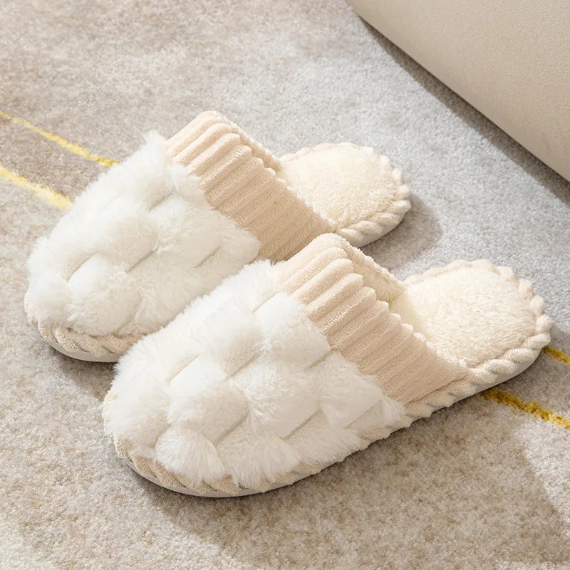 Cozy Warm Plush Cotton Slippers | Anti-Slip Indoor Footwear