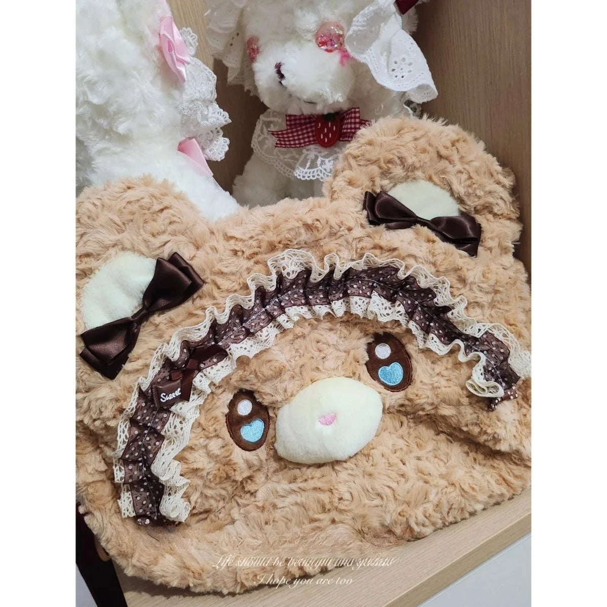 Cute Big Face Bear Plush Backpack | Spacious Women's Bag
