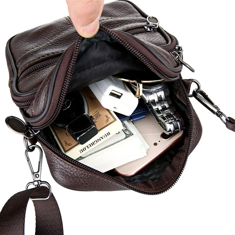 Stylish Vertical Genuine Leather Crossbody Bag for Casual Use