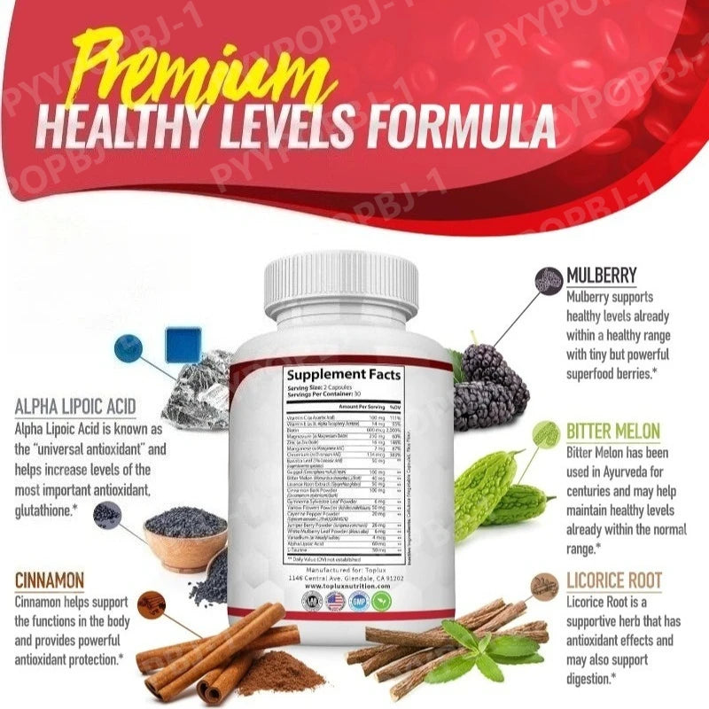Natural Blood Sugar Complex Supplement for Healthy Levels