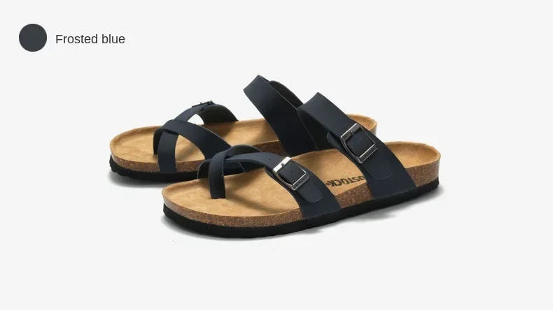 Men's Non-Slip Slippers with Cork Metal Buckle | Waterproof Outdoor Wear