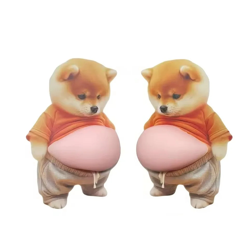 3D Shiba Inu Stickers | Cute Chubby Self-Adhesive Dog Decor