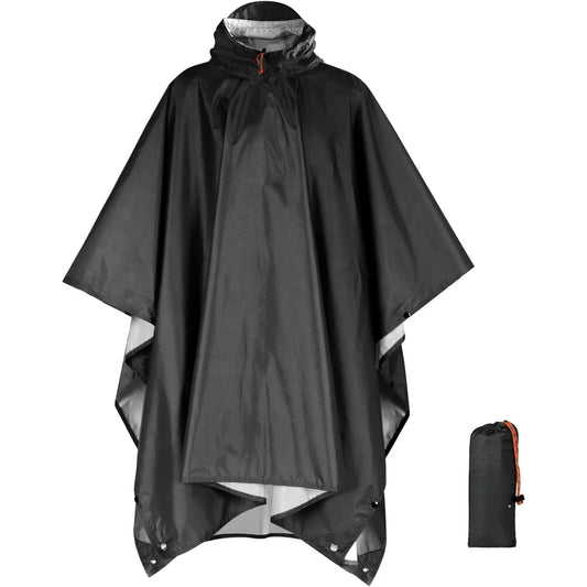 Waterproof Hooded Rain Poncho for Adults | Lightweight Emergency Jacket