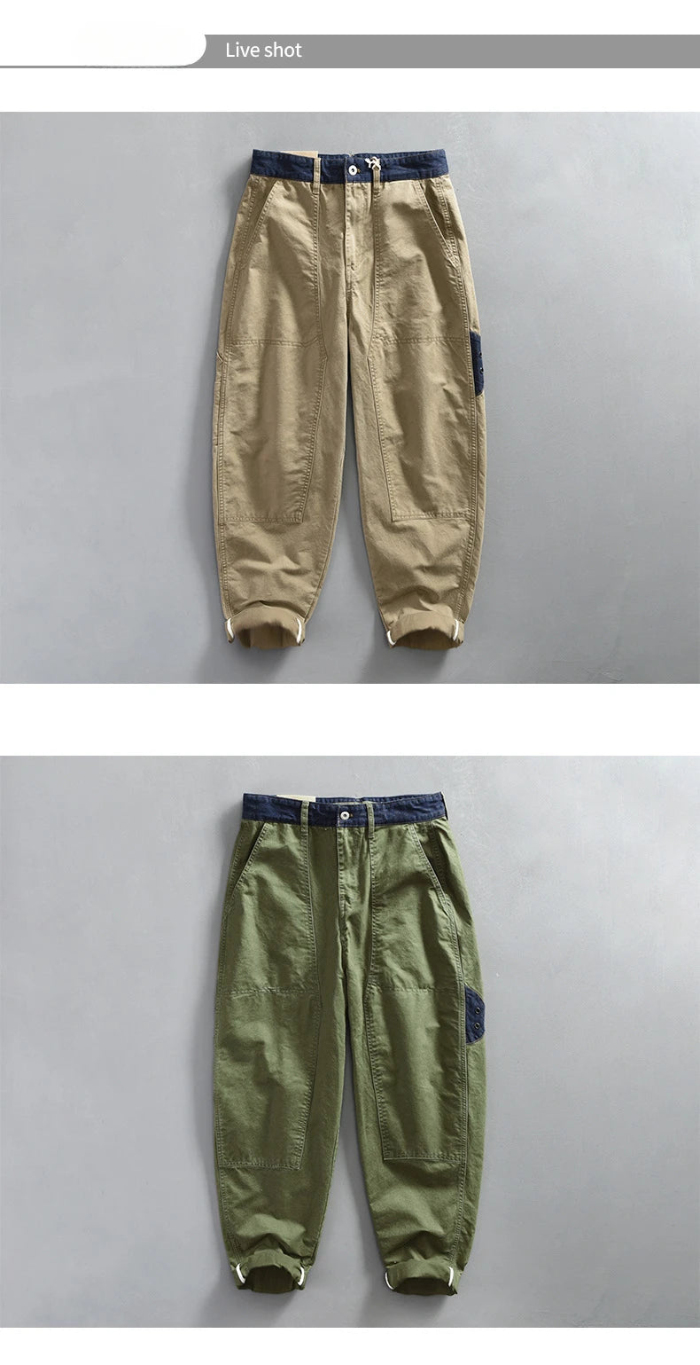 Men's Casual Cotton Cargo Pants | Vintage Big Pocket Trousers
