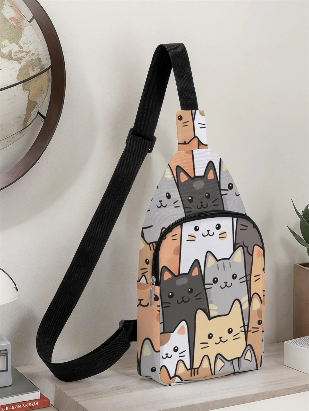 Multifunctional Cat Pattern Chest Bag | Lightweight Travel & School
