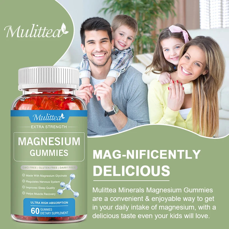Magnesium Gummies with Vitamin B6 & D for Muscle & Sleep Support