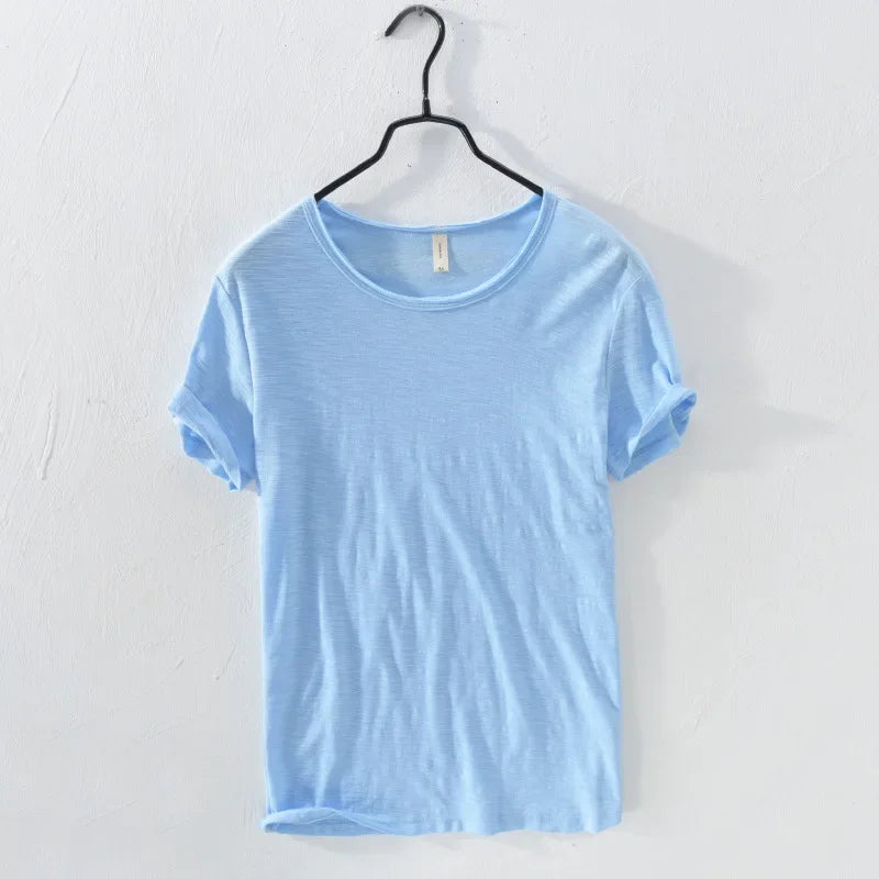 Men's Retro Raw Edge T-Shirt | Lightweight & Breathable Casual Top