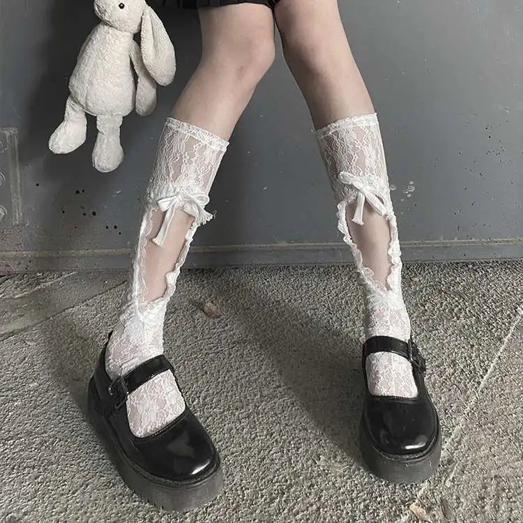 Stylish Women's Black Middle Tube Socks | Trendy Summer Crew Socks