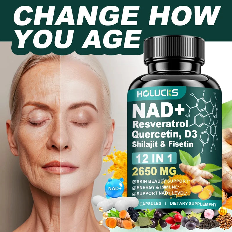 NAD+ Capsules with Resveratrol | Enhance Energy & Skin Health