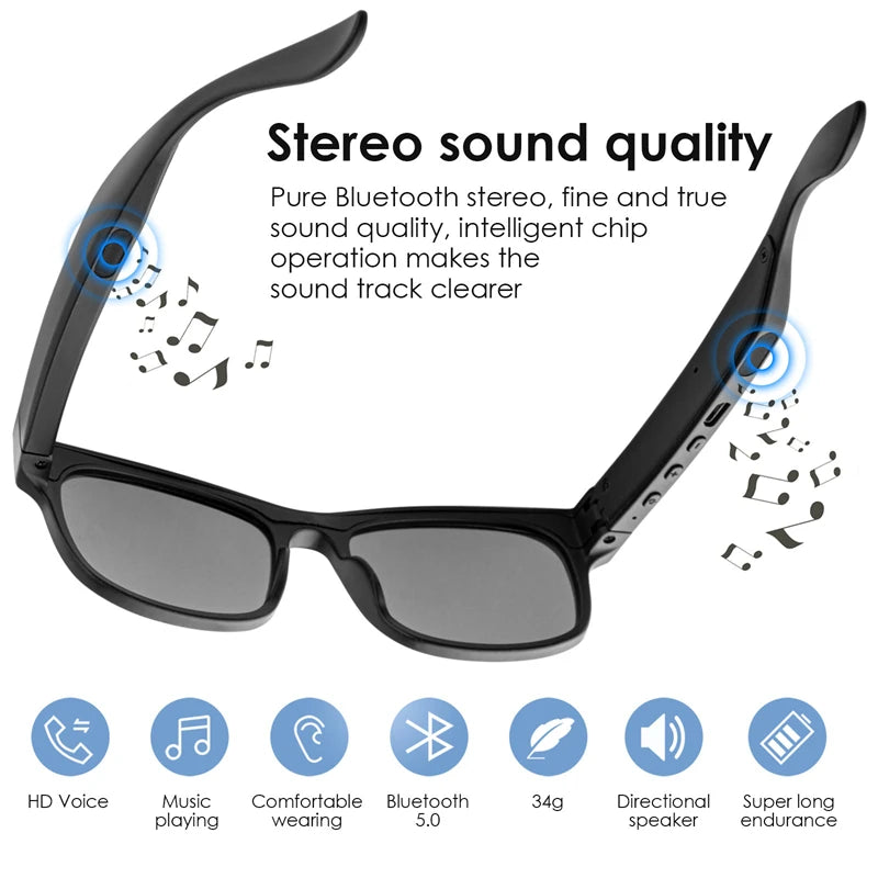 Smart Bluetooth 5.0 Sunglasses - Stylish Wireless Headset
