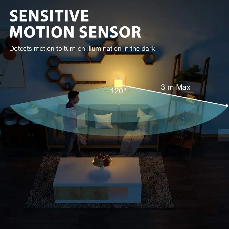 Motion Sensor LED Night Light | Wireless Bedside Lamp for Kids
