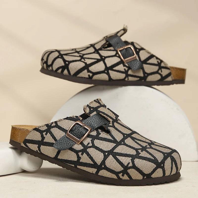 Four Seasons Classic Cork Closed Toe Shoes Versatile Soft Sole Unisex Outdoor Beach Casual Comfort Daily Slippers