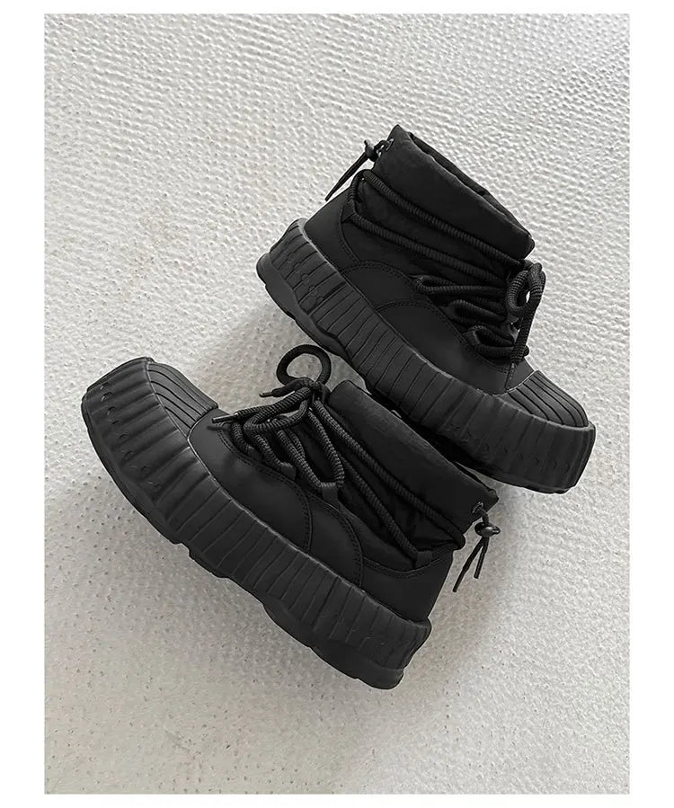 Men's Warm Split Leather Snow Boots | Cozy Winter Ankle Shoes