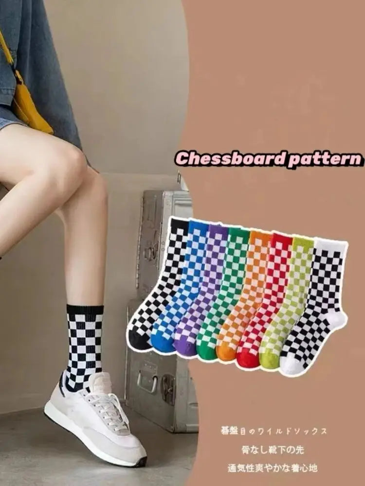 Unisex Checkboard Fashion Socks | Trendy Streetwear Essentials