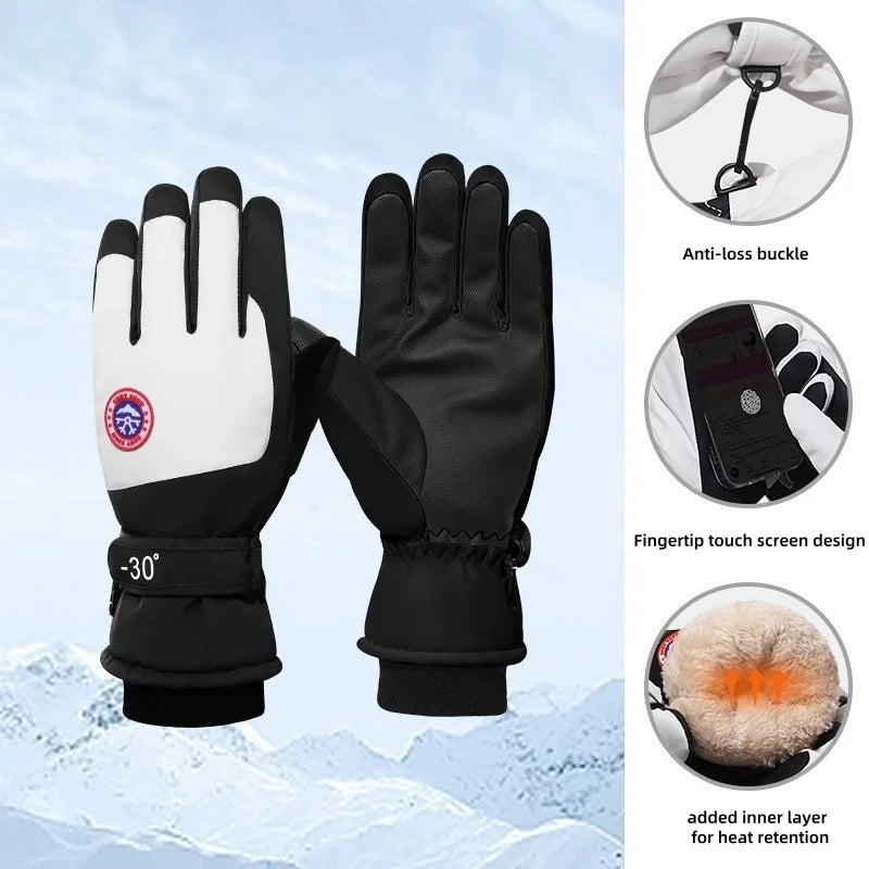 Professional Winter Skiing Gloves | Warm Waterproof Mittens