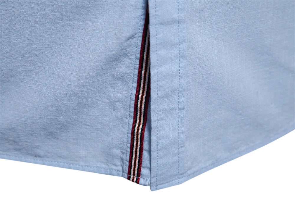 Men's 100% Cotton Casual Long Sleeve Shirt | Comfortable Embroidery